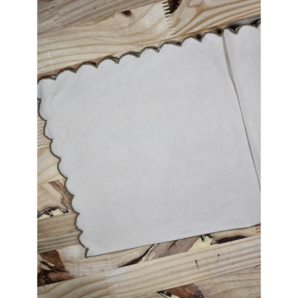 Vintage 1940s Linen Napkin Floral Cutwork Embroidery 16